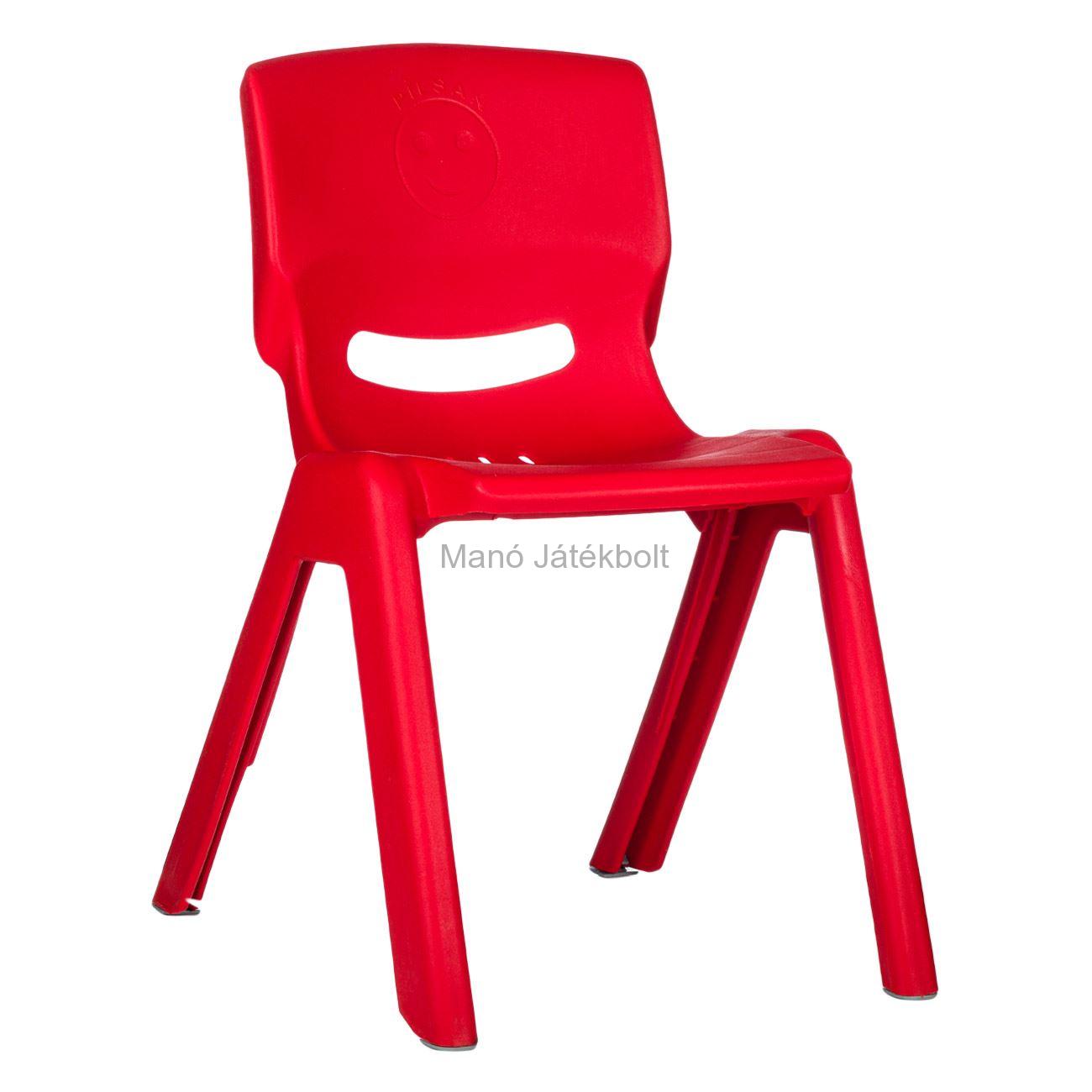 Masszív gyermek műanyag szék piros