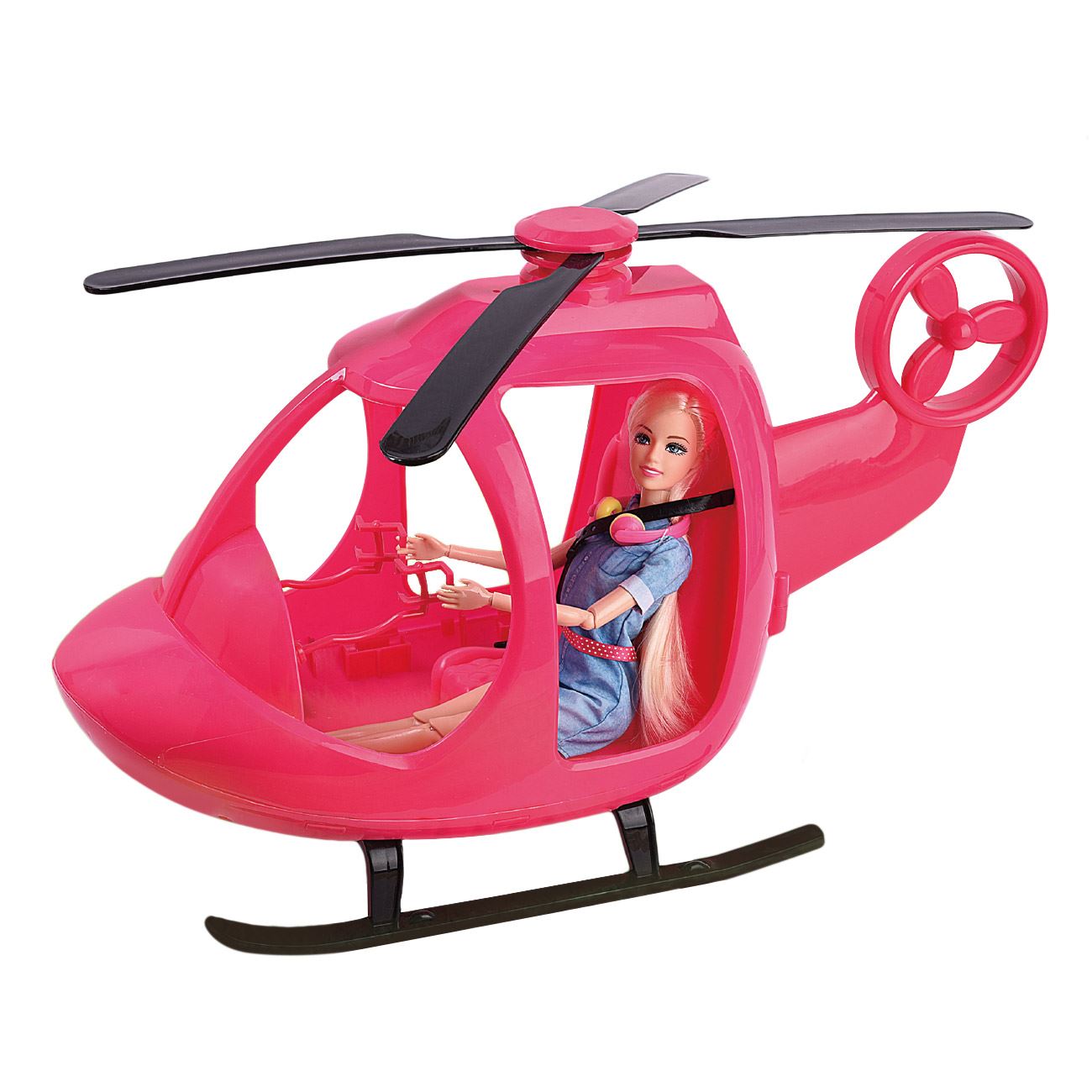 Rózsaszín helikopter babával 