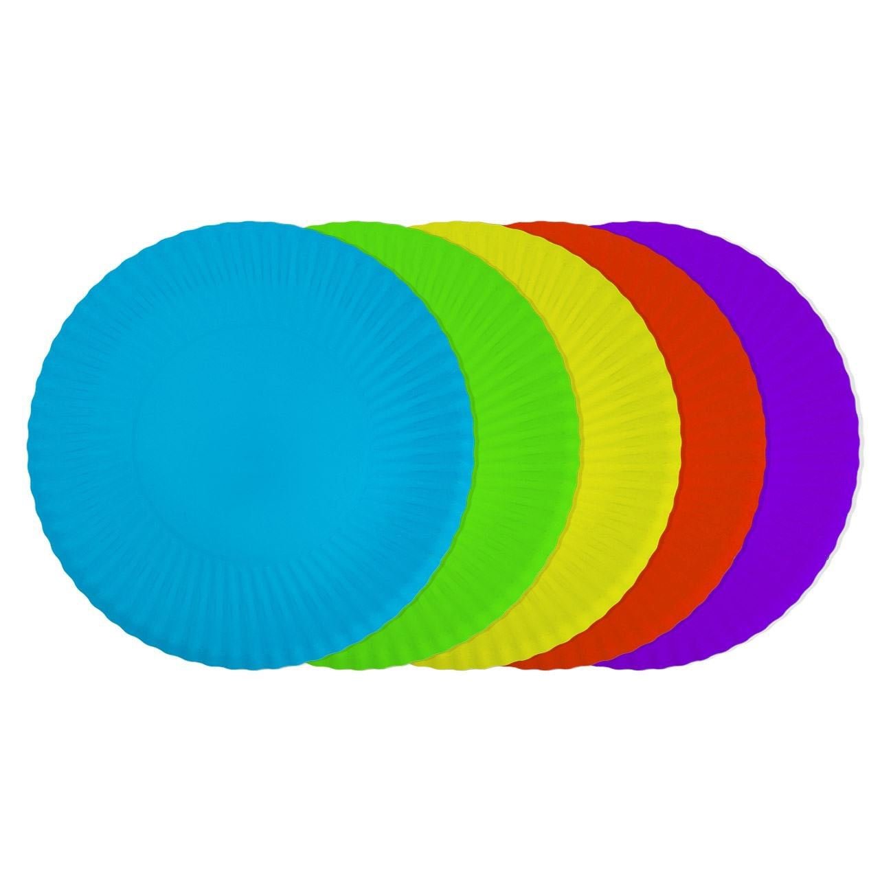 Papír tányér  színes 23 cm - 30 db.