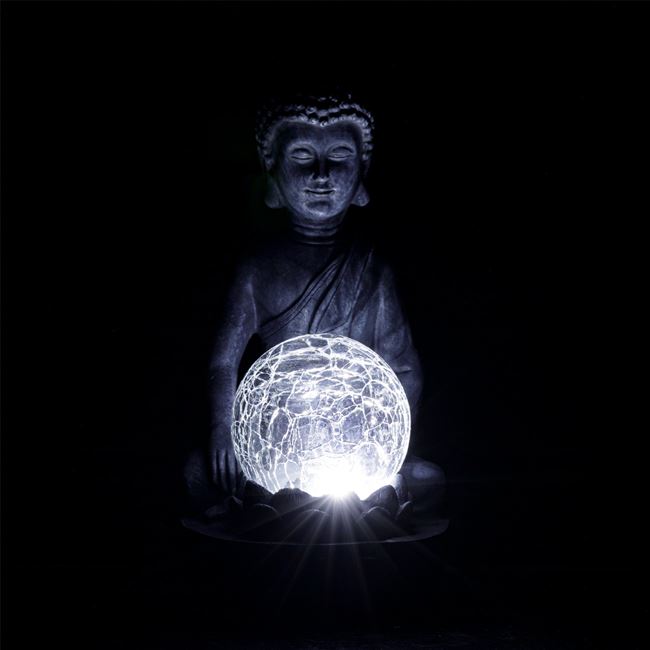 Buddha kerti szolár lámpa 10x8x20 cm