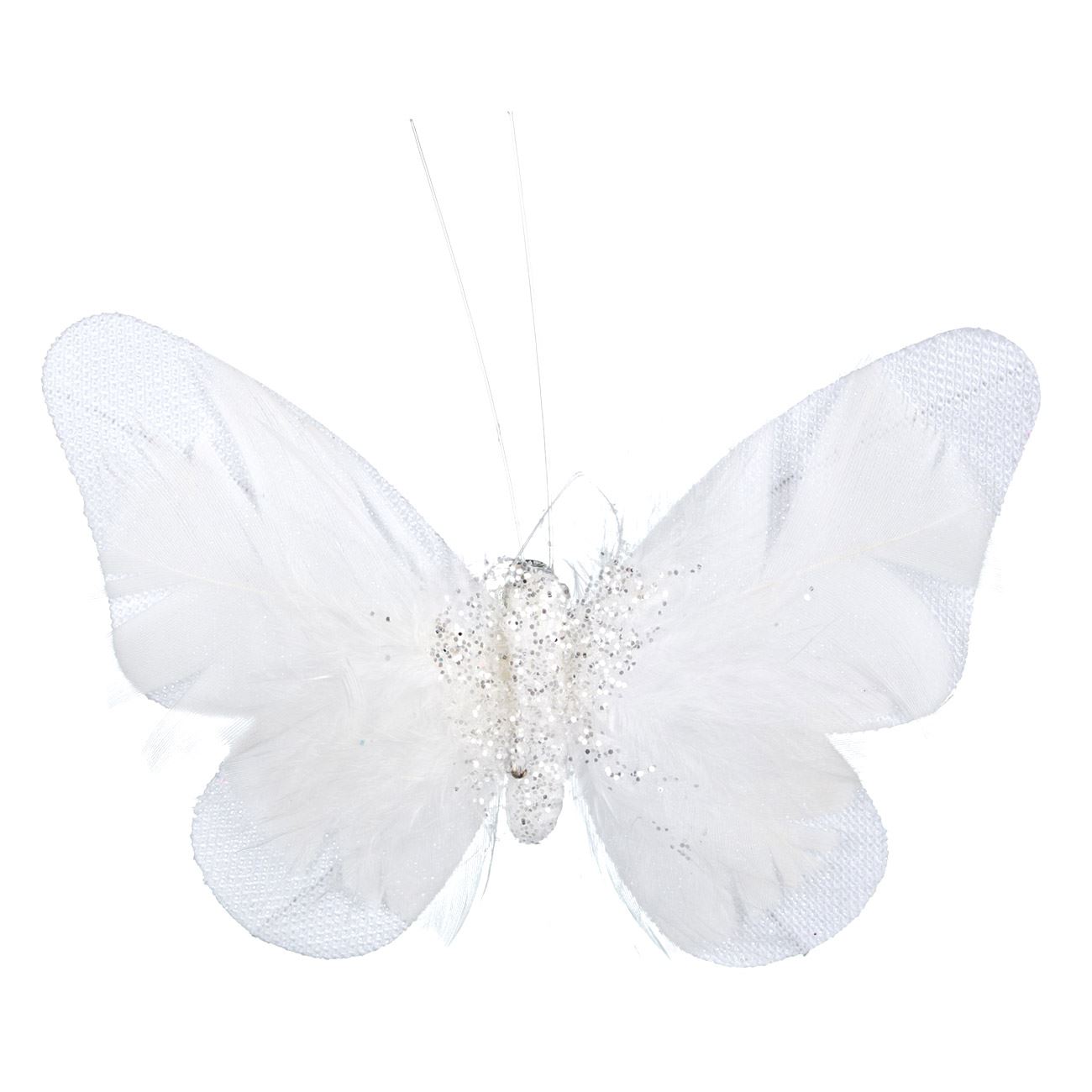 Függöny dekoráció Pillangó Fehér Marabou 11,5 cm