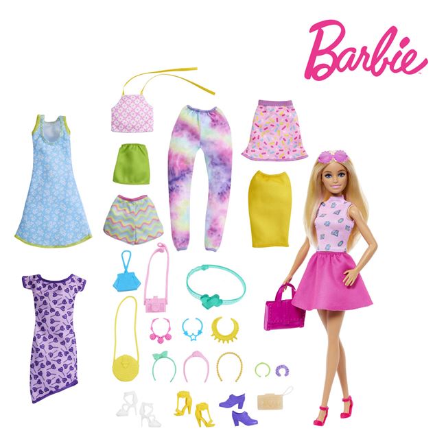 Barbie szett kiegészítőkkel és luxus ruhákkal