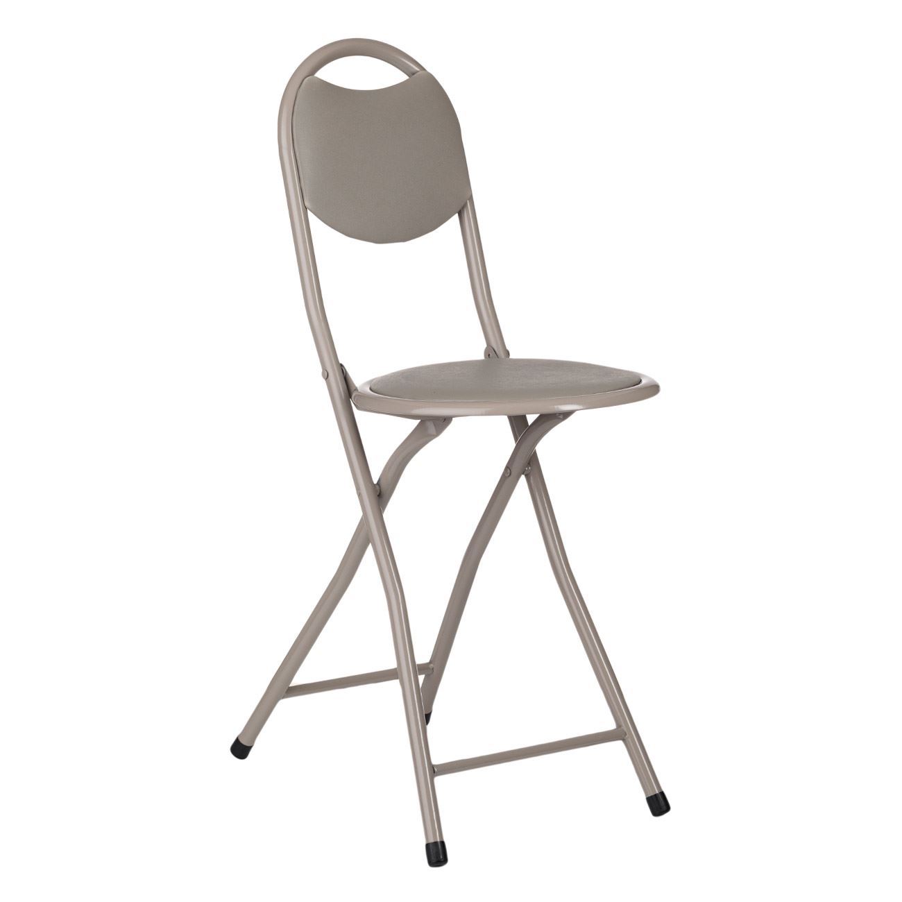 Szürkés drapp fém szék háttámlával 30x40 cm