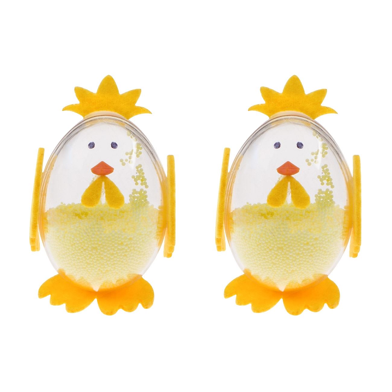 Húsvéti dekoratív tojás 3D szelet sárga átlátszó 7,5 cm - 2 db.