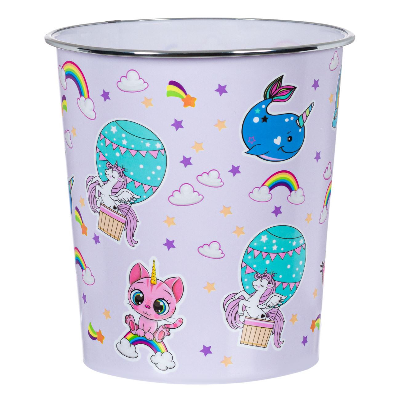 Irodai hulladékgyűjtő műanyag Pink Unicorn 6,35 lt
