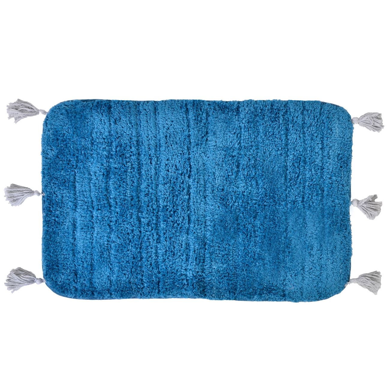 Fürdőszoba szőnyeg kék rojtos