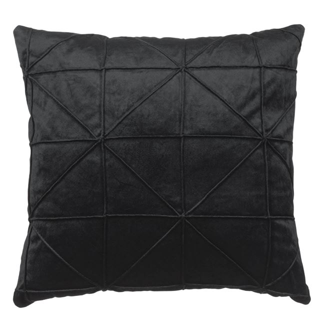 Fekete bársony dekoratív párna geometriai formák 45x45cm