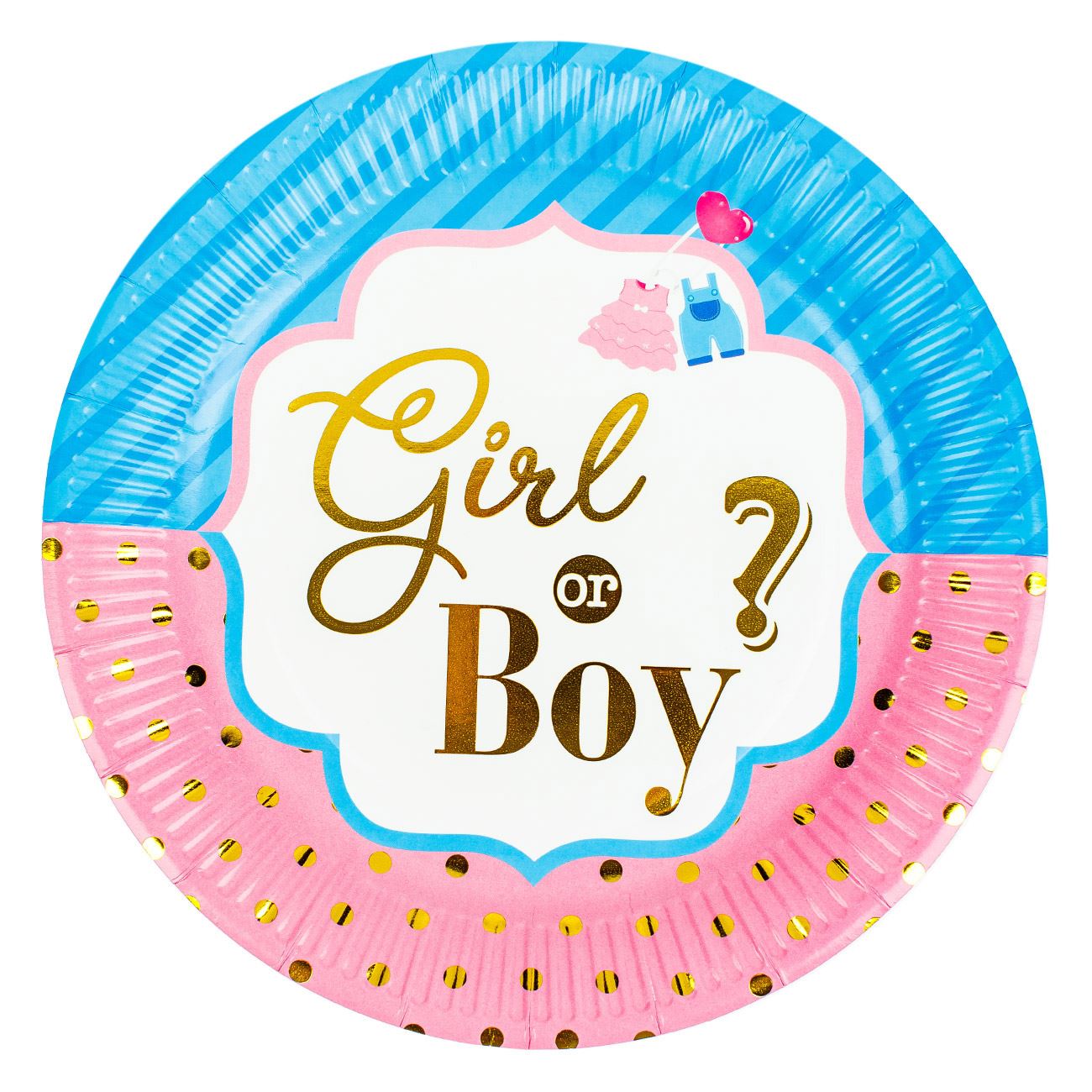 Babaváró parti tányér "Lány vagy fiú?" 18cm - 6db