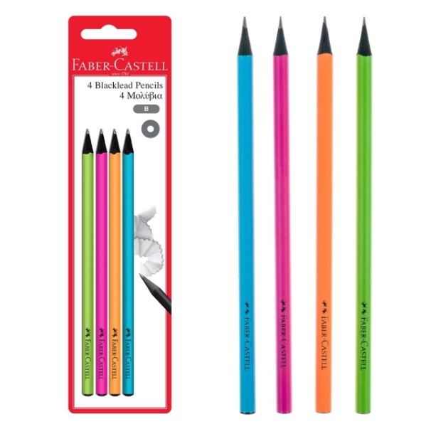 FABER CASTELL B ceruzák színes - 4 db.