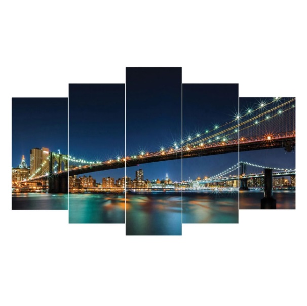 Brooklyn híd vászon 5 ablakos fali kép
