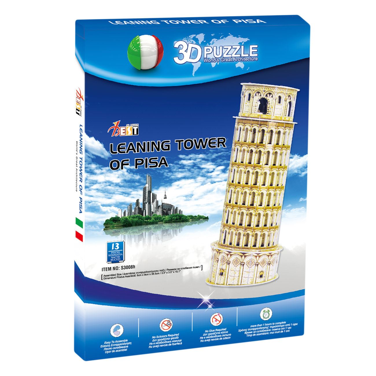3D-s puzzle Pisa torony (13 darab)