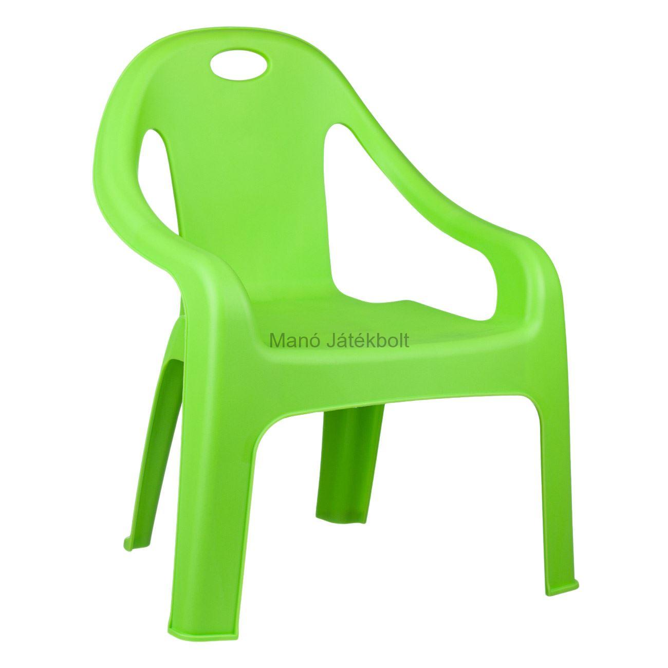 Masszív gyermek műanyag szék zöld