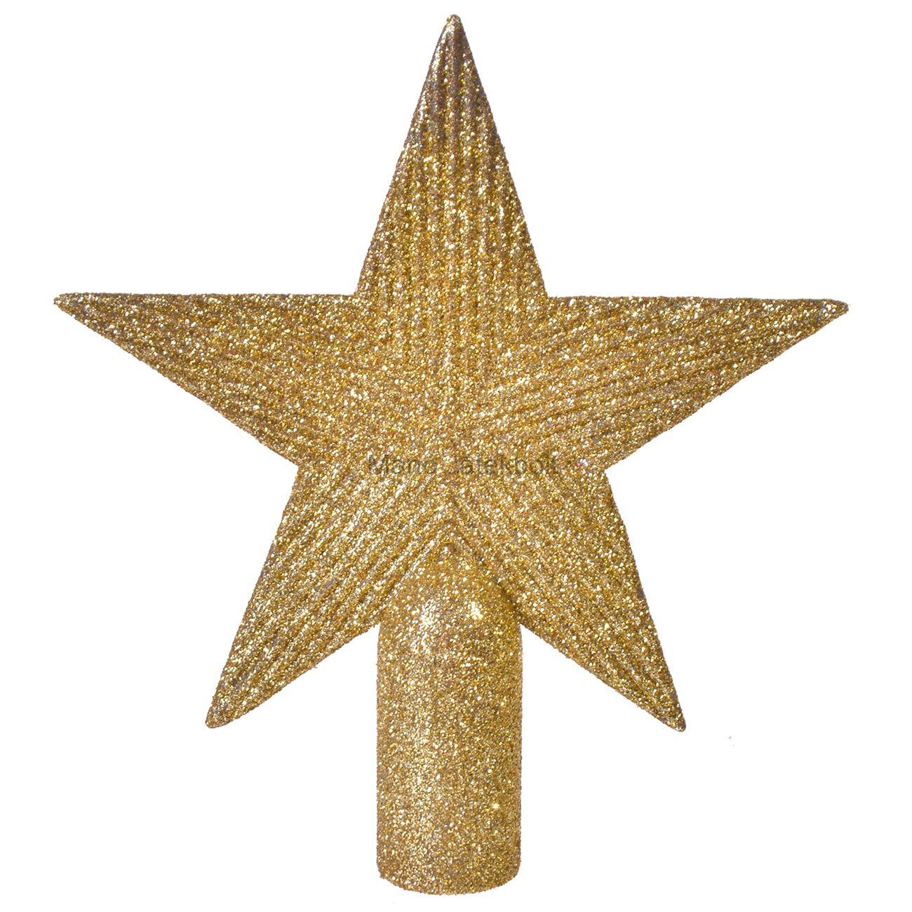 Arany csillag csúcsdísz 22 cm 