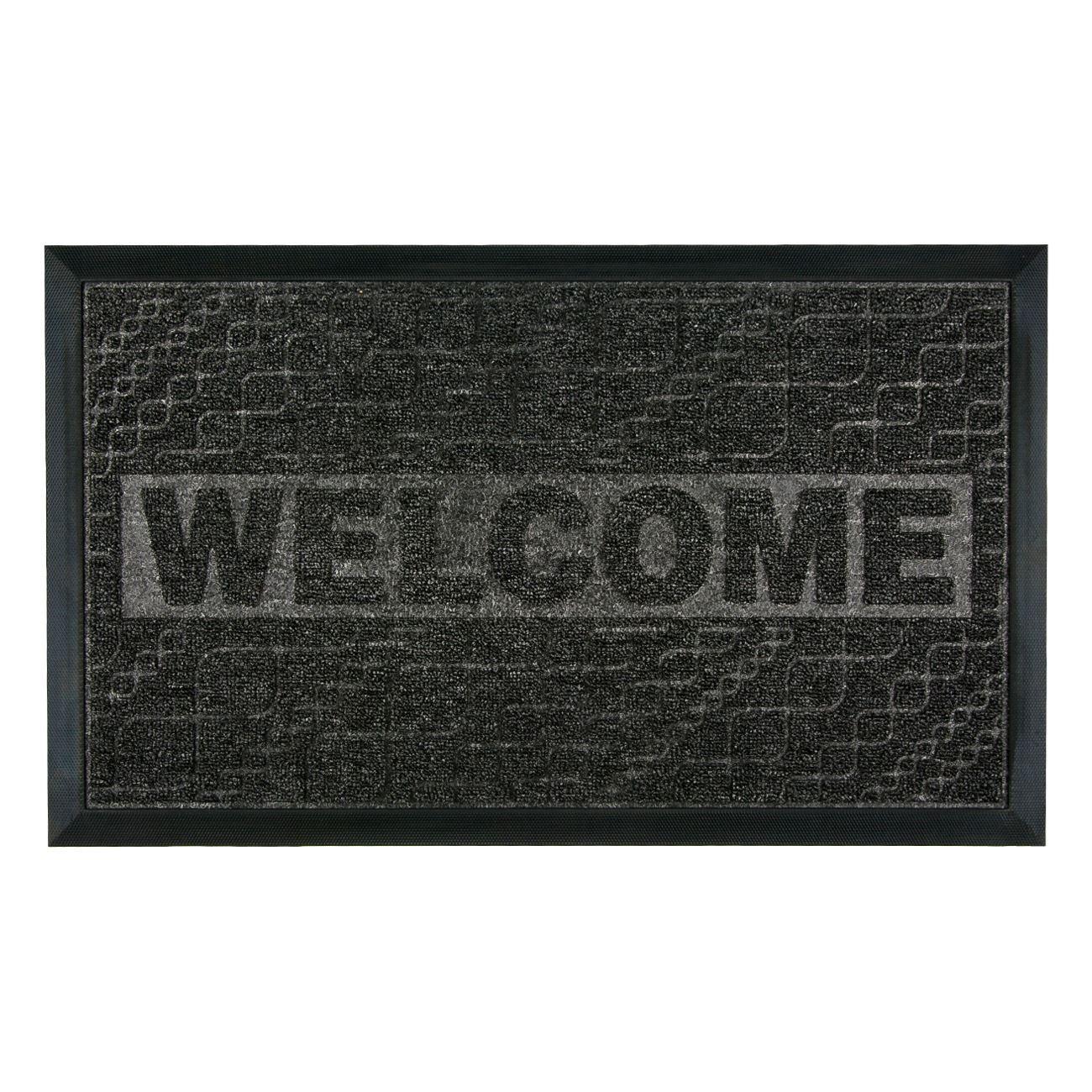 Lábtörlő Fekete  "Welcome" 75x45 cm