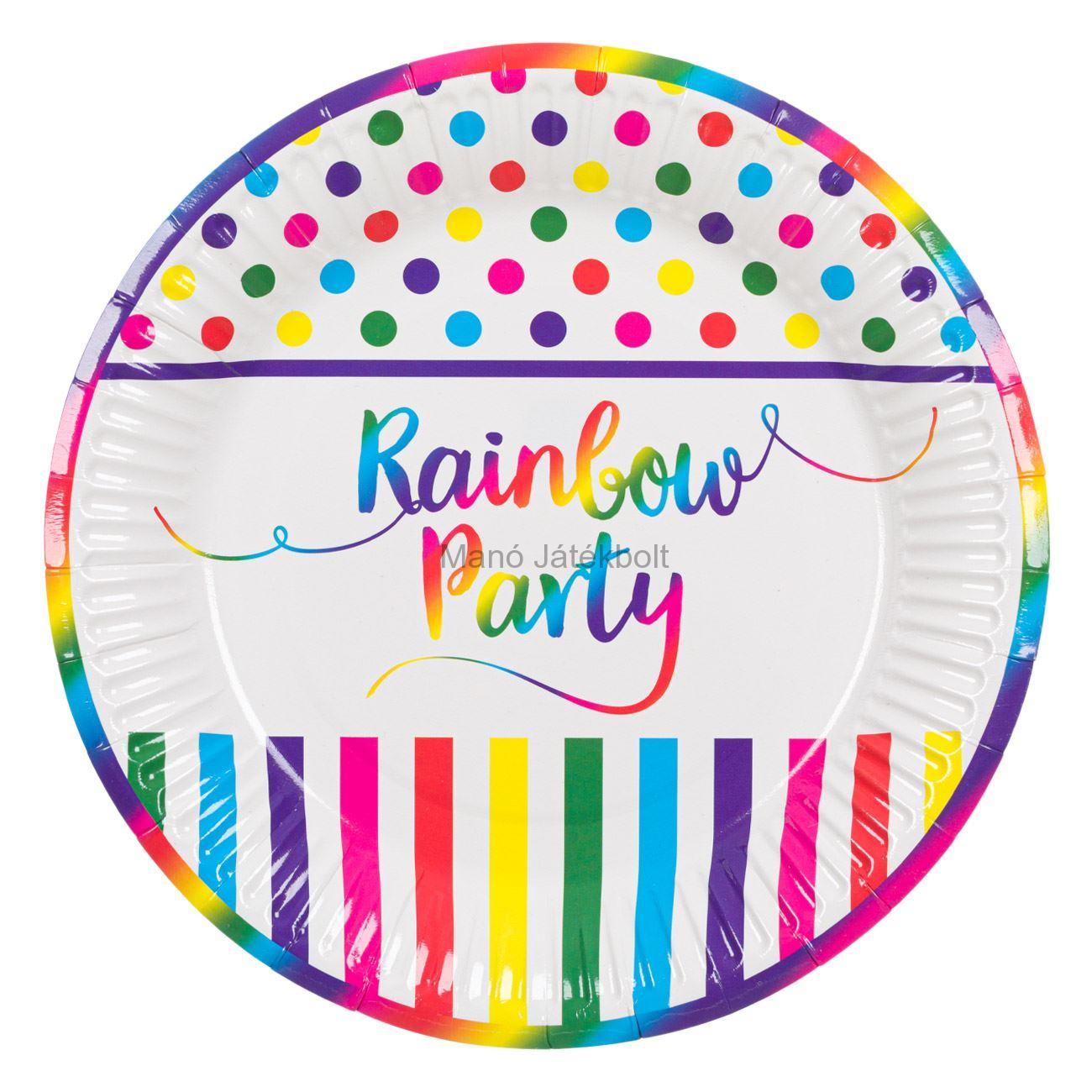 Rainbow Party tányér 18 cm - 6 db.