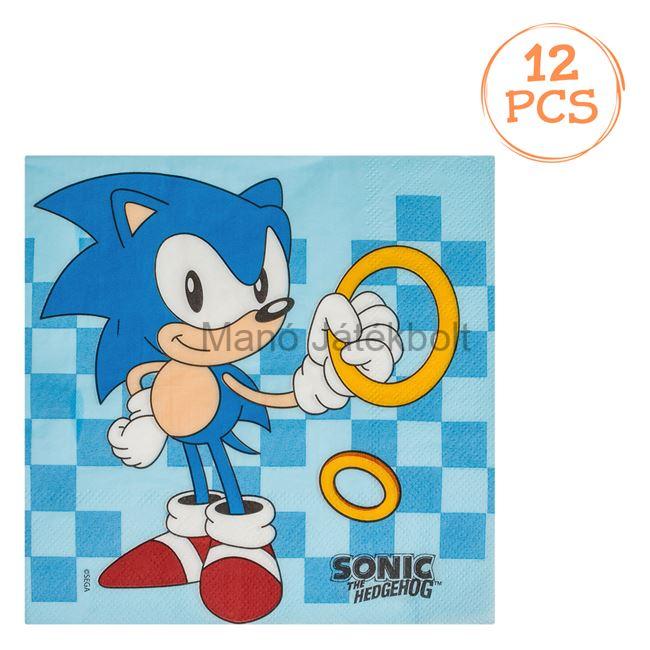 Sonic parti szalvéta 33 x 33 cm - 12 db