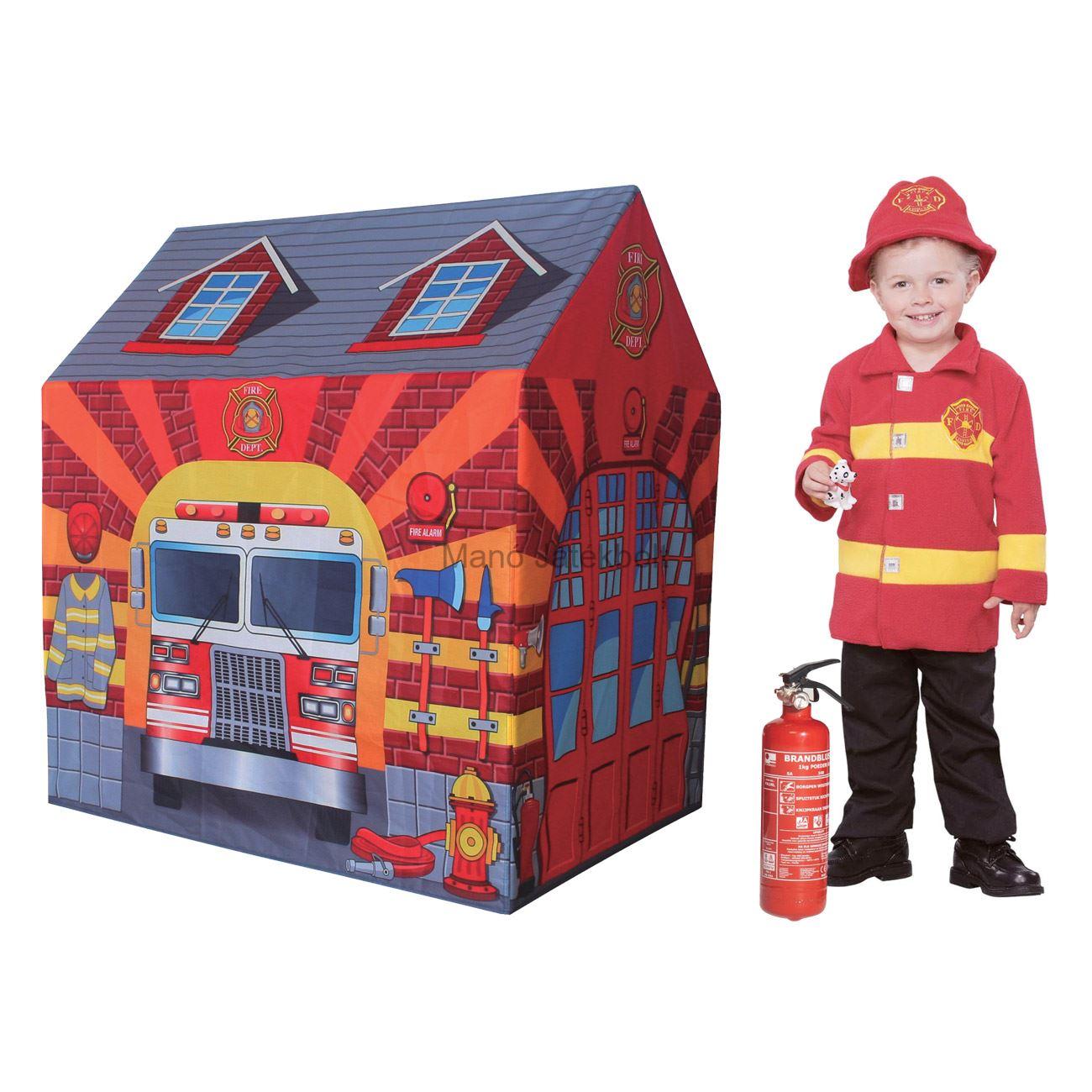 Játszósátor gyerekeknek - Tűzoltóállomás 95x72x102 cm