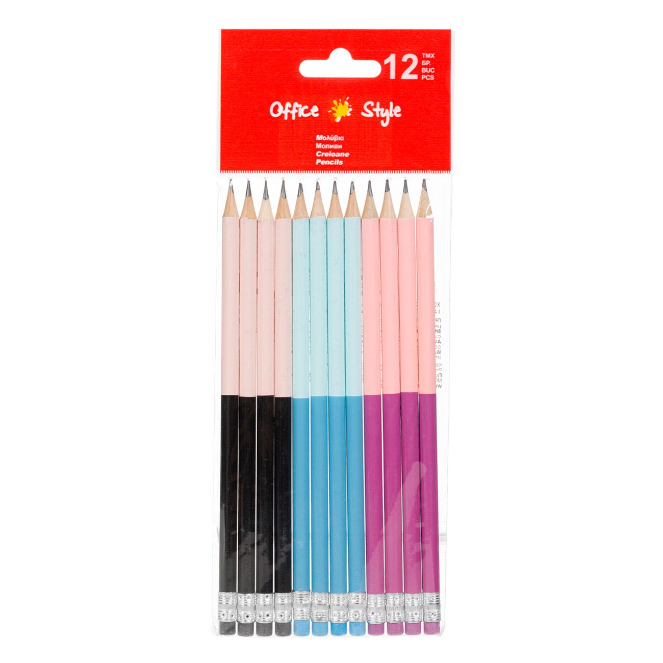 Ceruzák Bicolor Body UK színes radír - 12 db.