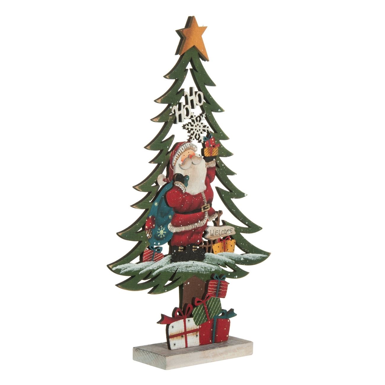 Fa karácsonyfa és Mikulás 43,5 cm.