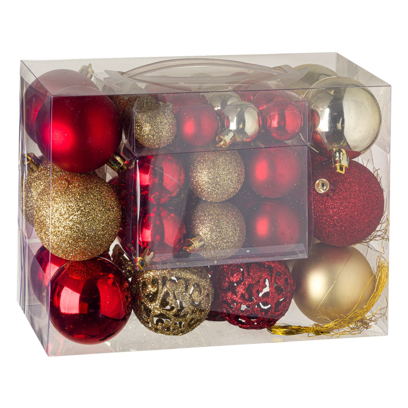 50 db -os karácsonyfa gömb készlet Piros/Arany