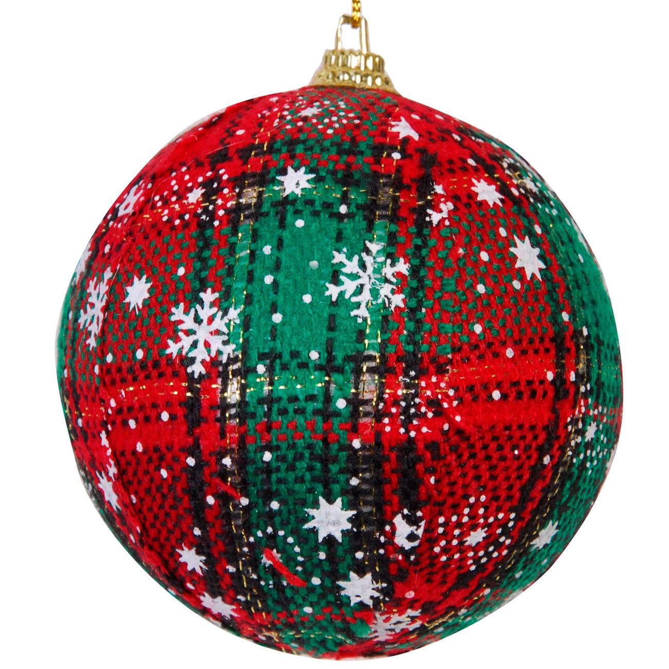 Piros kockás karácsonyi gömb készlet 8 cm - 6 db.