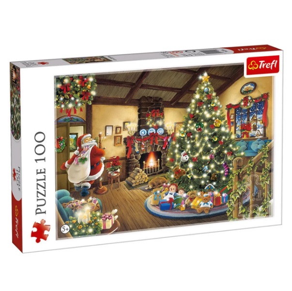 Mikulás karácsonyi puzzle ház dekoráció (100 darab) - Trefl