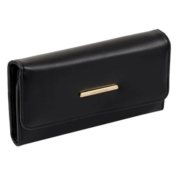 Női pénztárca fekete 19x3,5x10 cm