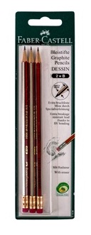 Ceruza készlet 2B 3 db-os Faber Castell radíros végű