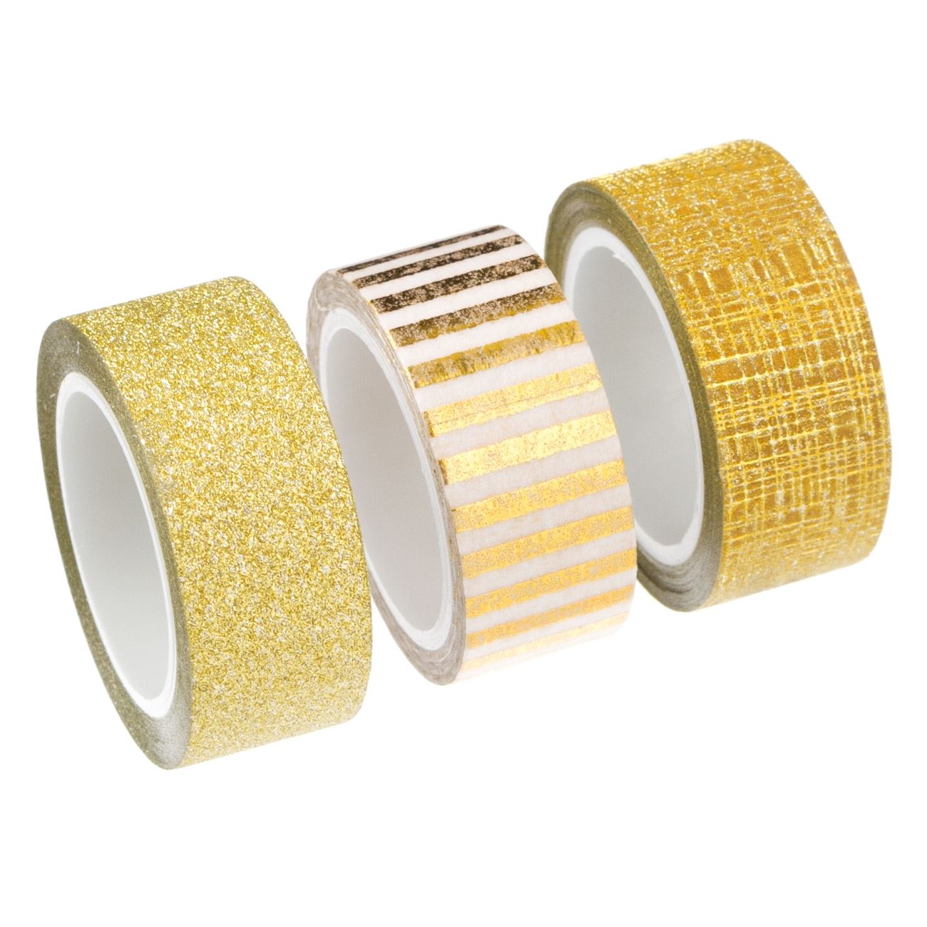 Csillogó kézműves papírszalag arany színek 5 m 1,5 cm - 3 db.