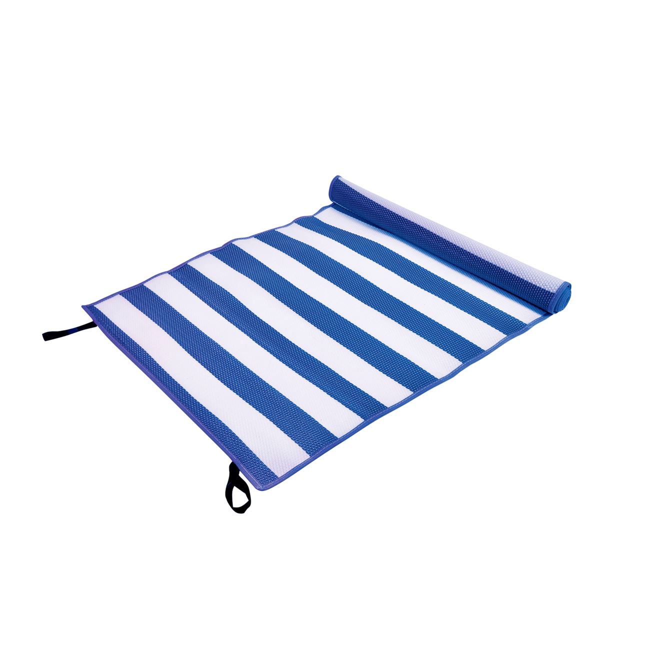 Strandszőnyeg kék csíkos 180x60 cm