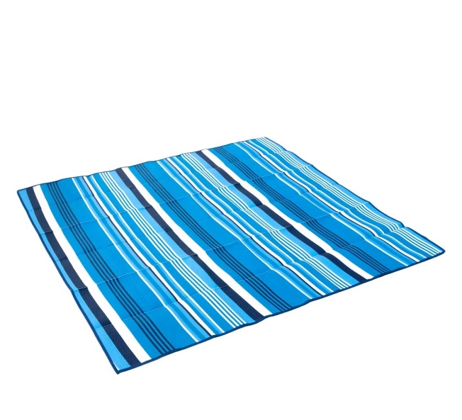 Beach Straw Blue csíkos strandszőnyeg 180x180 cm