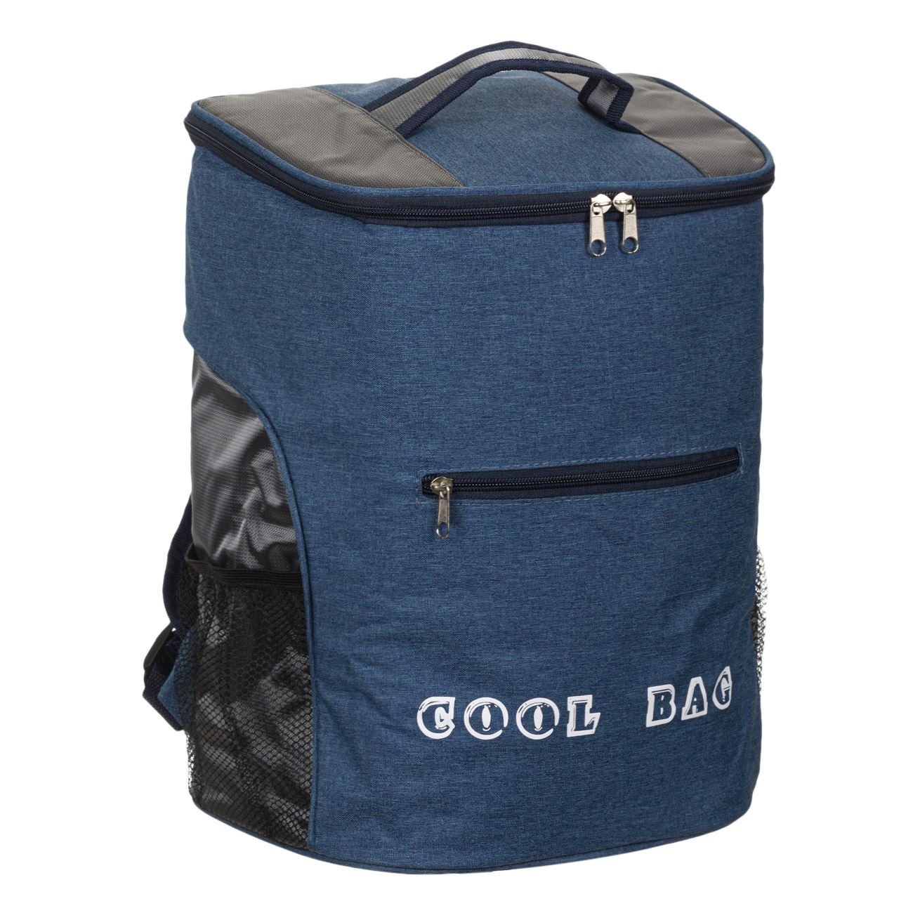 Izoterm táska hátizsák kék Jean cipzárral 32x22x38 cm