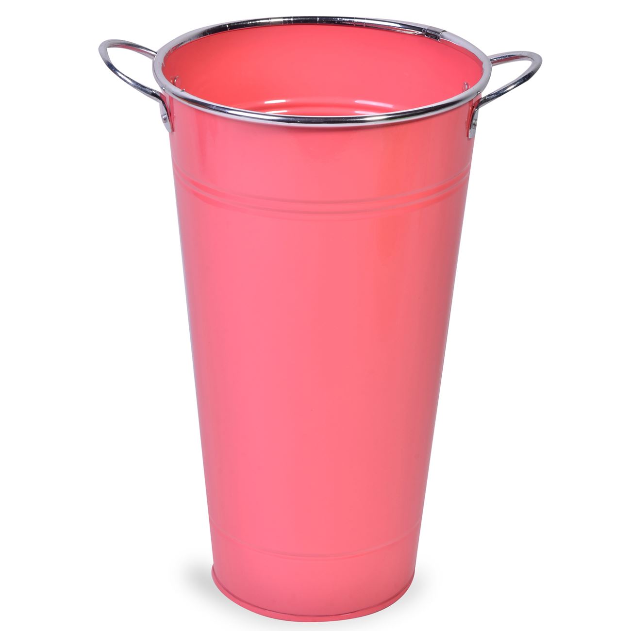 Rózsaszín fém edény  8x26 cm