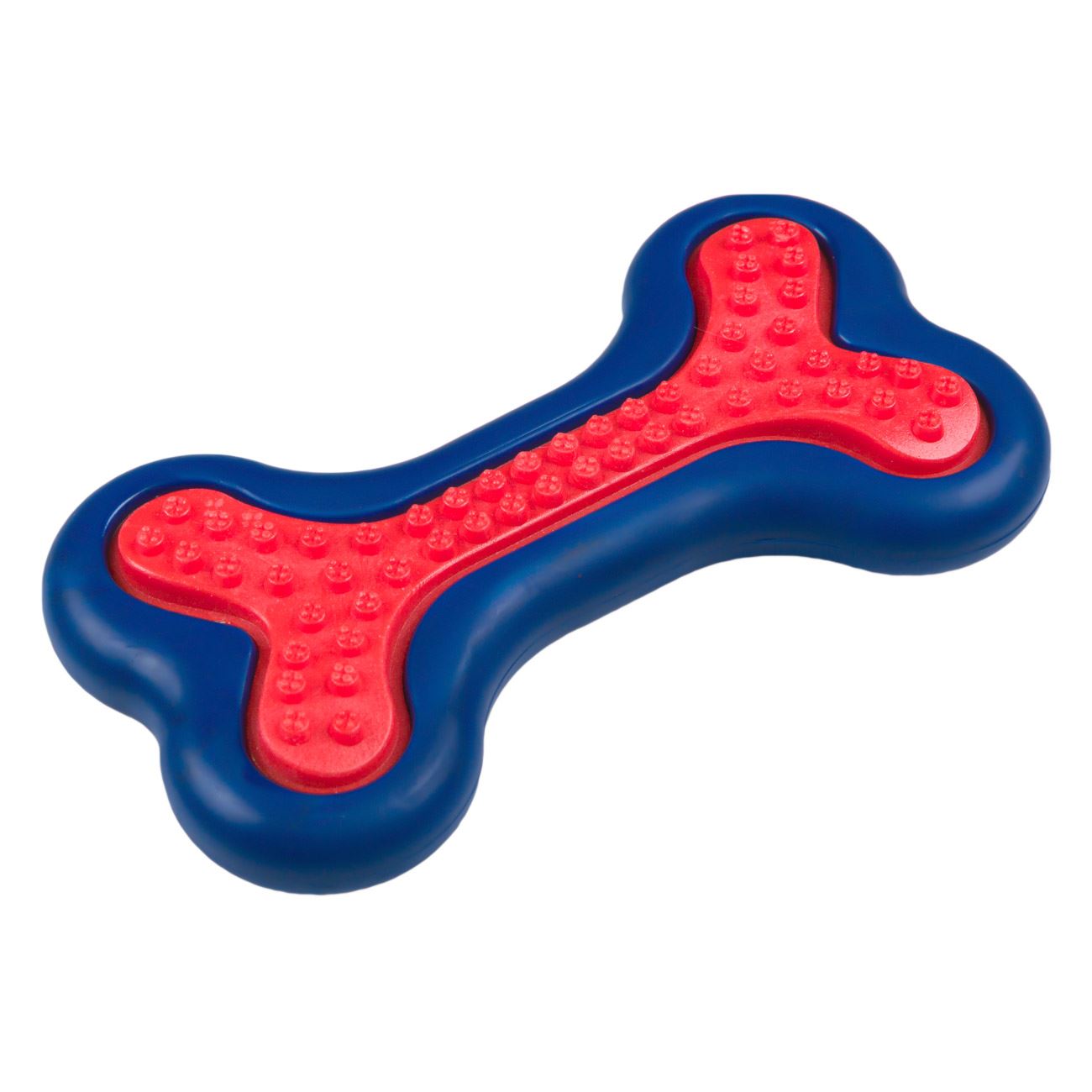 Kutya játék csont kék piros 6,5x12 cm