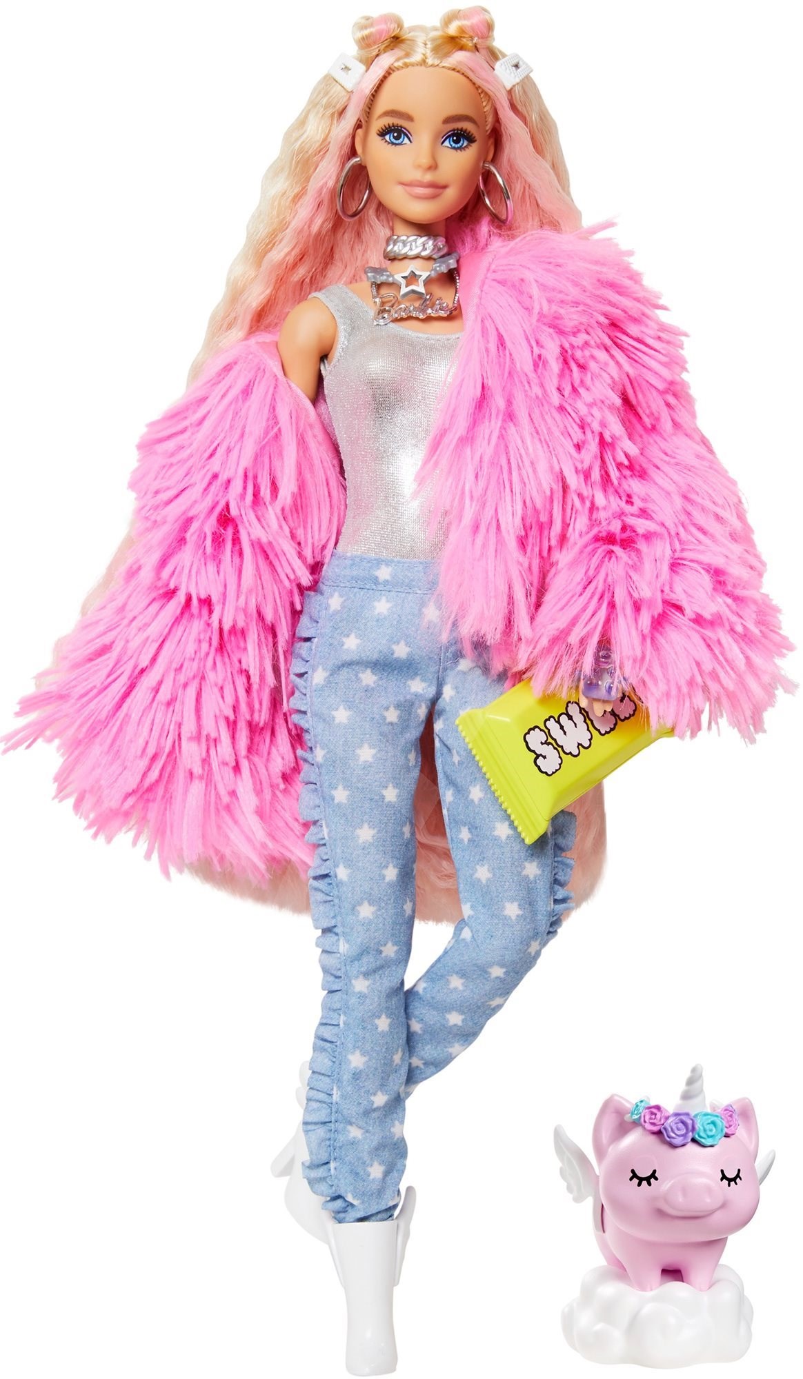 Barbie Extra - Rózsaszín kabátban