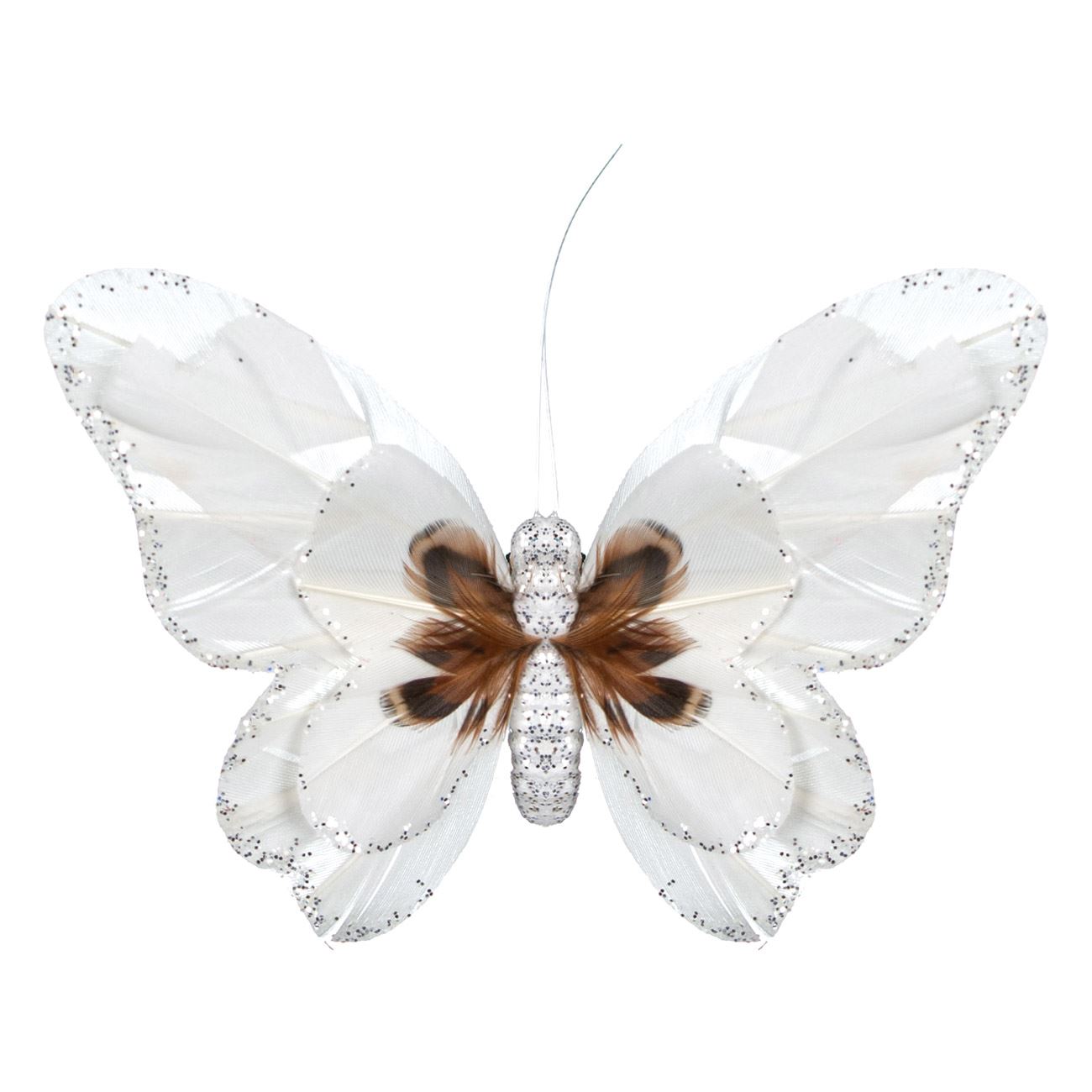 Függöny dekoráció Pillangó Ecru Glitter 14 cm