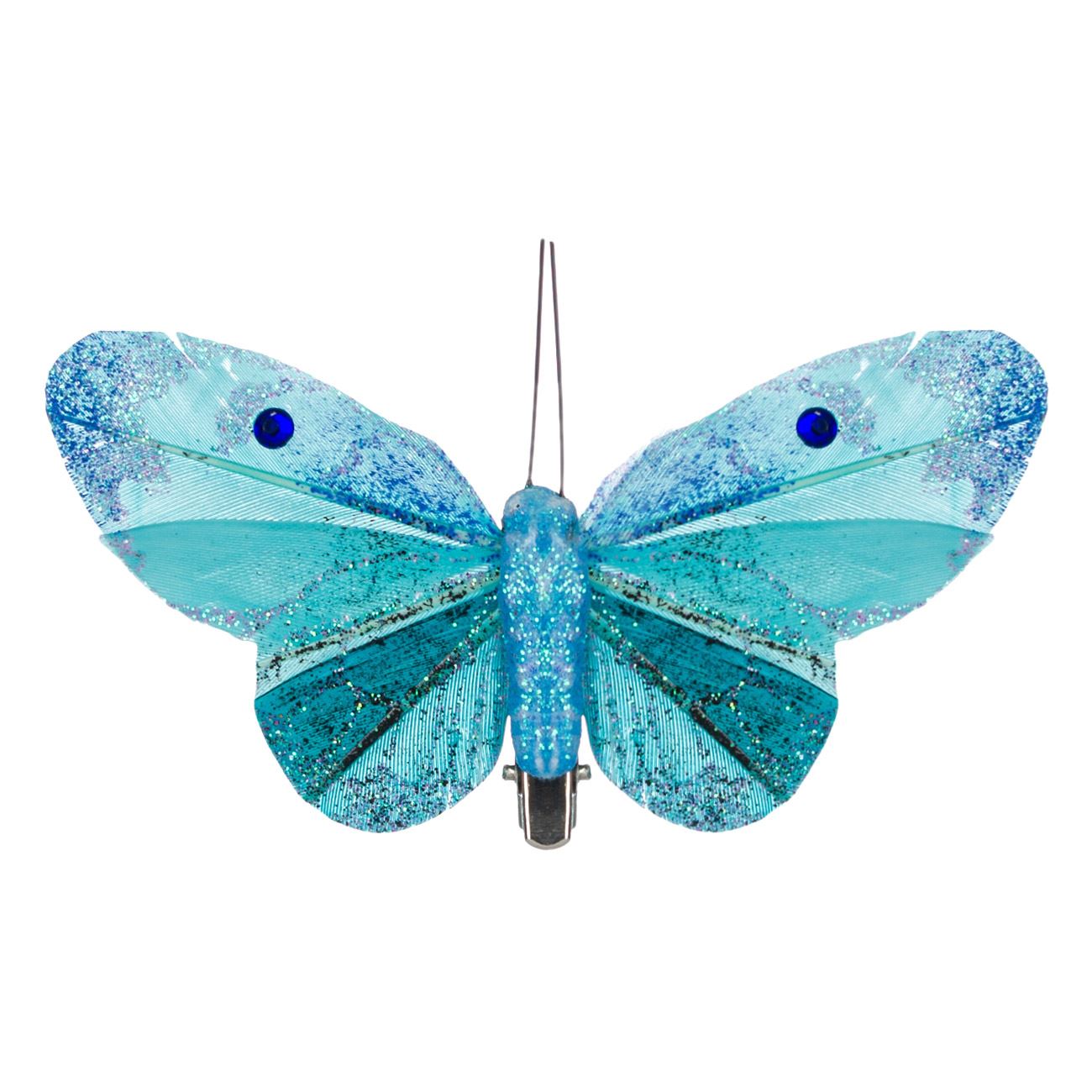 Függöny dekoráció Pillangó kék csillogó 10 cm