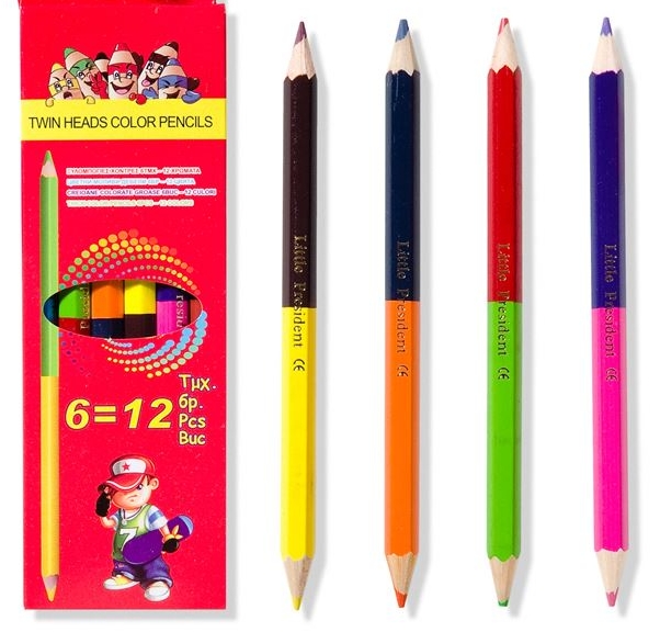 Színes ceruza készlet 6 db kétoldalas