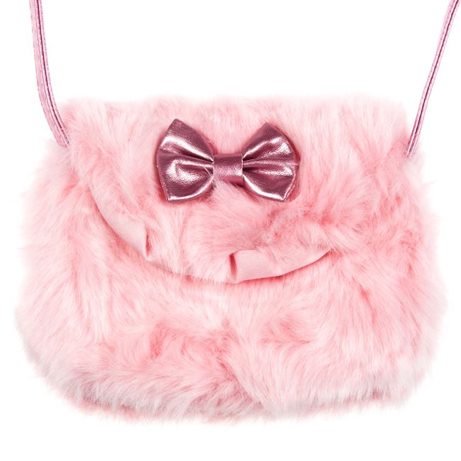 Kislány szőrös divat táska rózsaszín 17 cm 