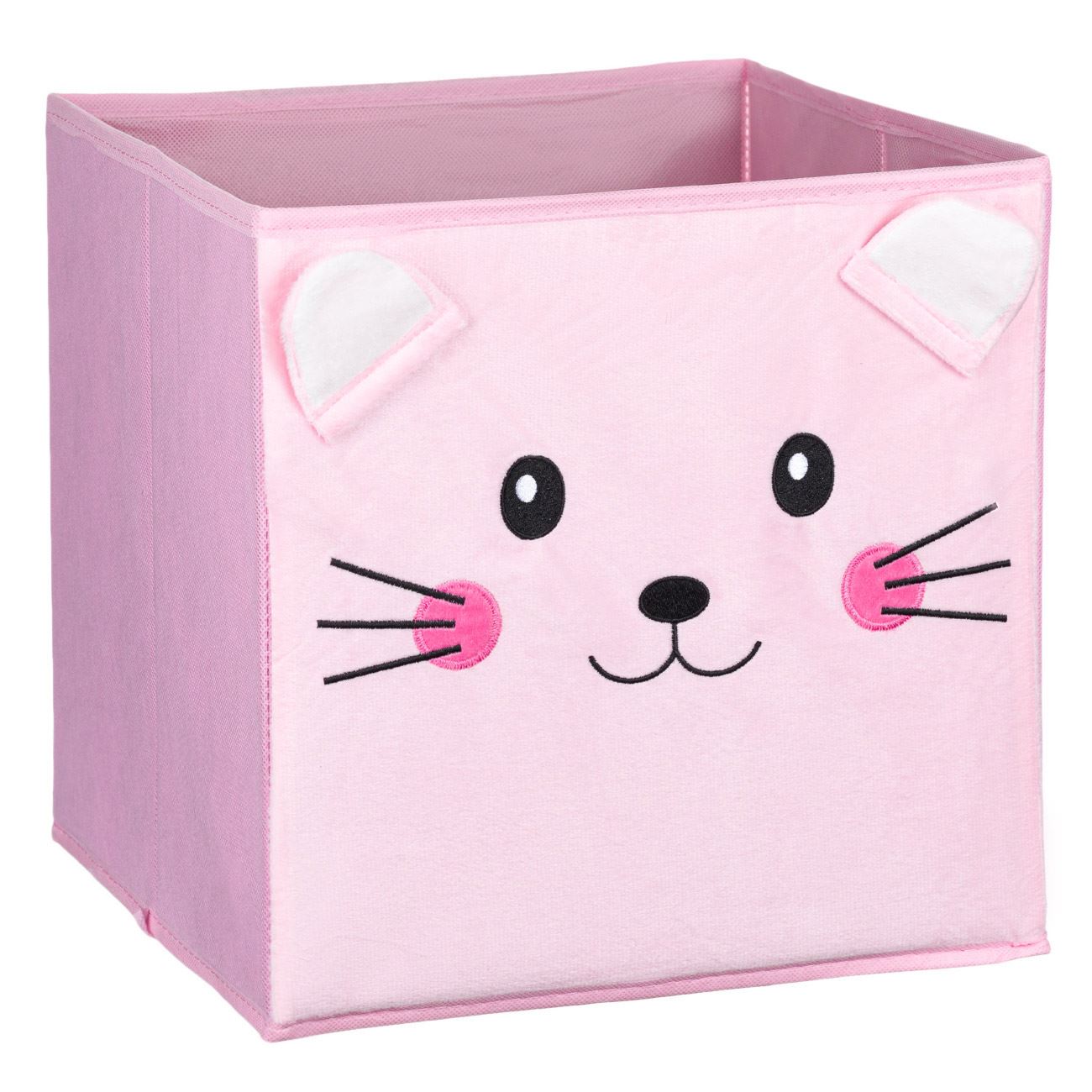 Bársony tároló doboz Pink Cica 30x30x30 cm