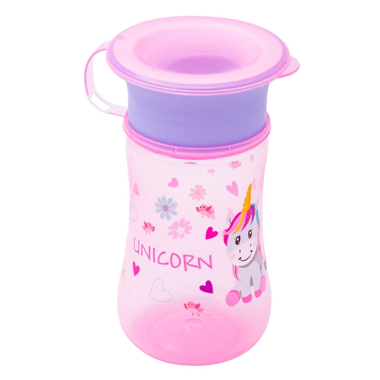 Csavaros üveg Pink Unicorn  330 ml