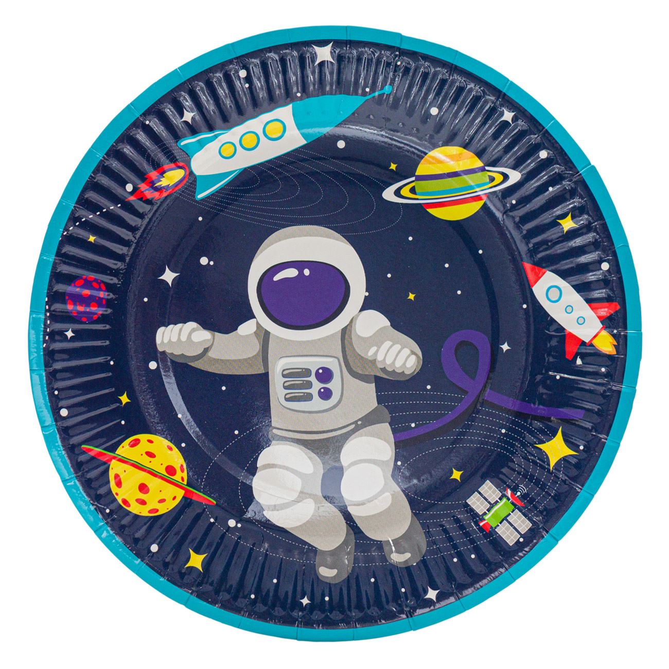 Űrhajós parti tányér 23 cm - 6 db