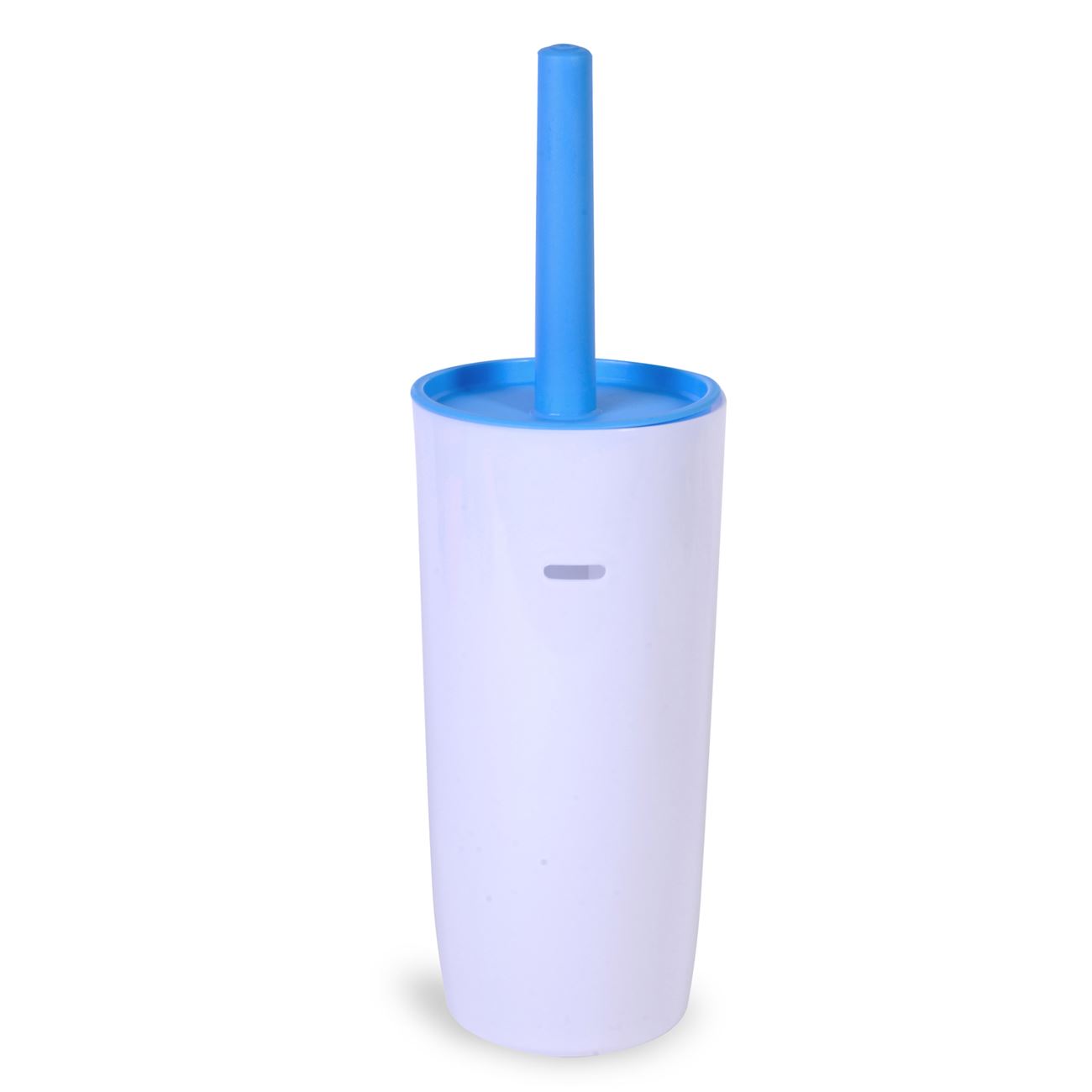 WC kefe műanyag fehér-kék 10x34 cm