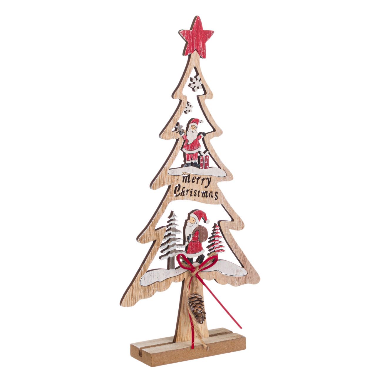 Karácsonyi dekorációs fa vörös csillag 30 cm
