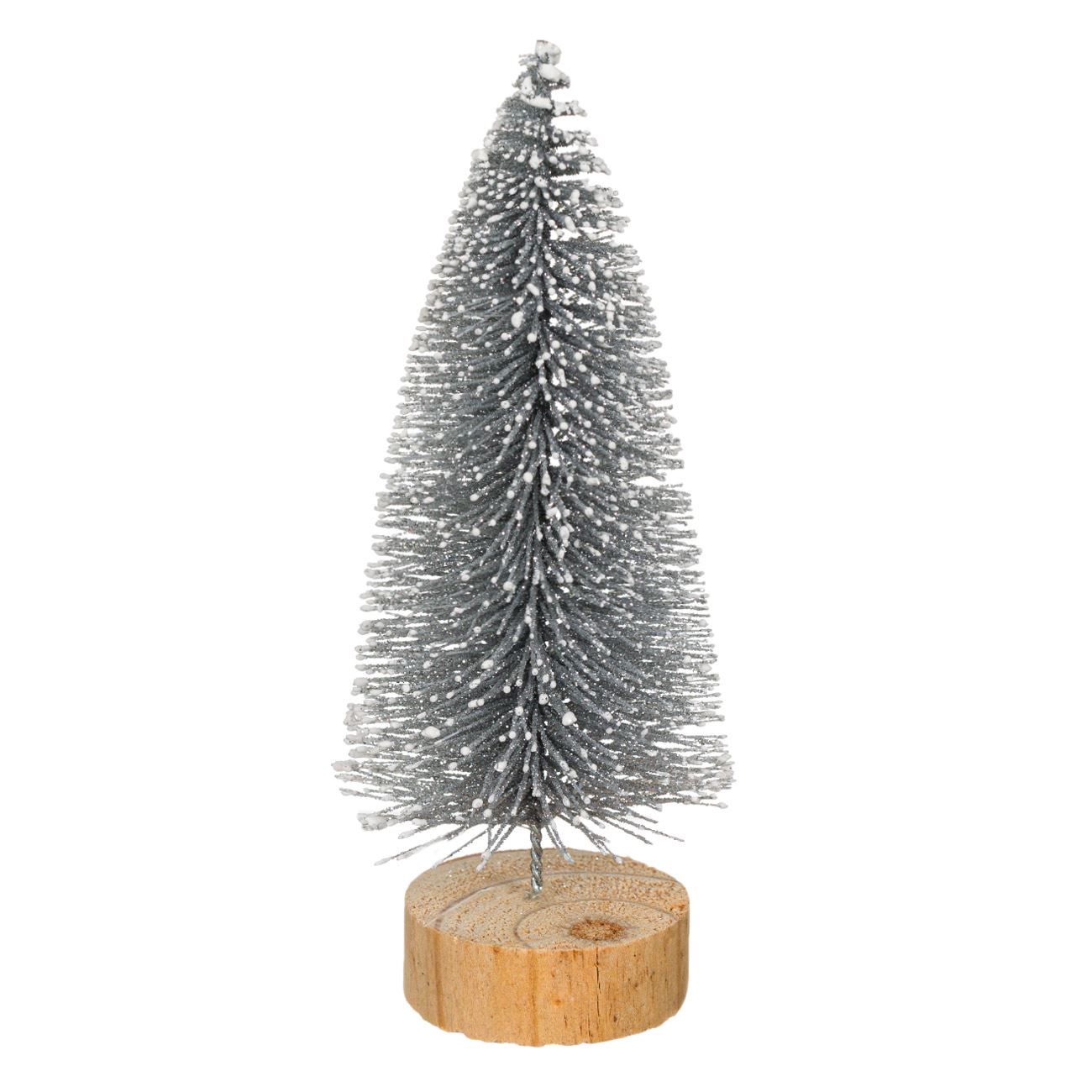 Karácsonyi dekorációs fa ezüst havas csillogás 17 cm