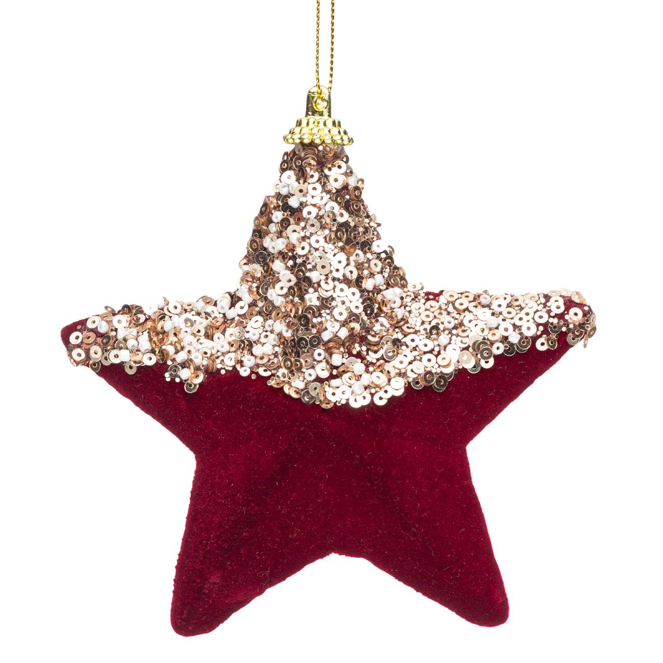 Karácsonyfadísz Sparkling Star Bordeaux Velvet 12 cm