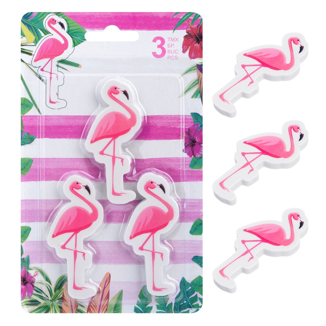 Flamingo radír 3 db