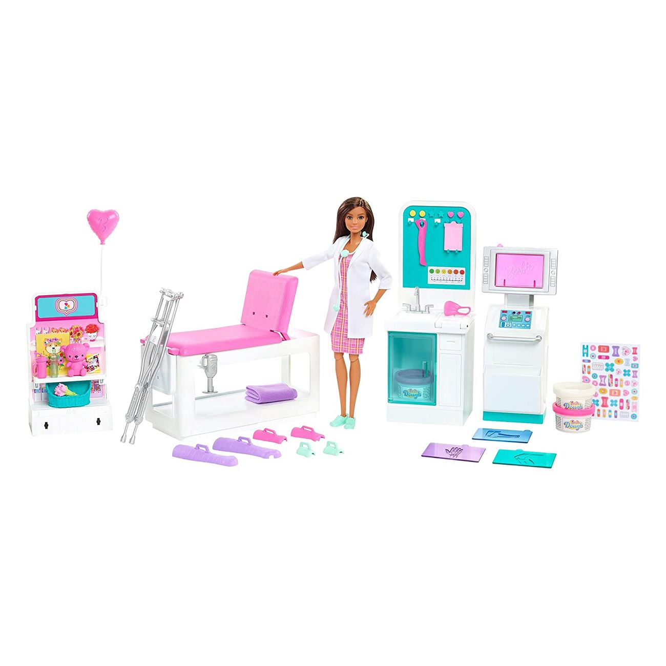 Barbie orvosi Mobilklinika Babával és kiegészítőkkel