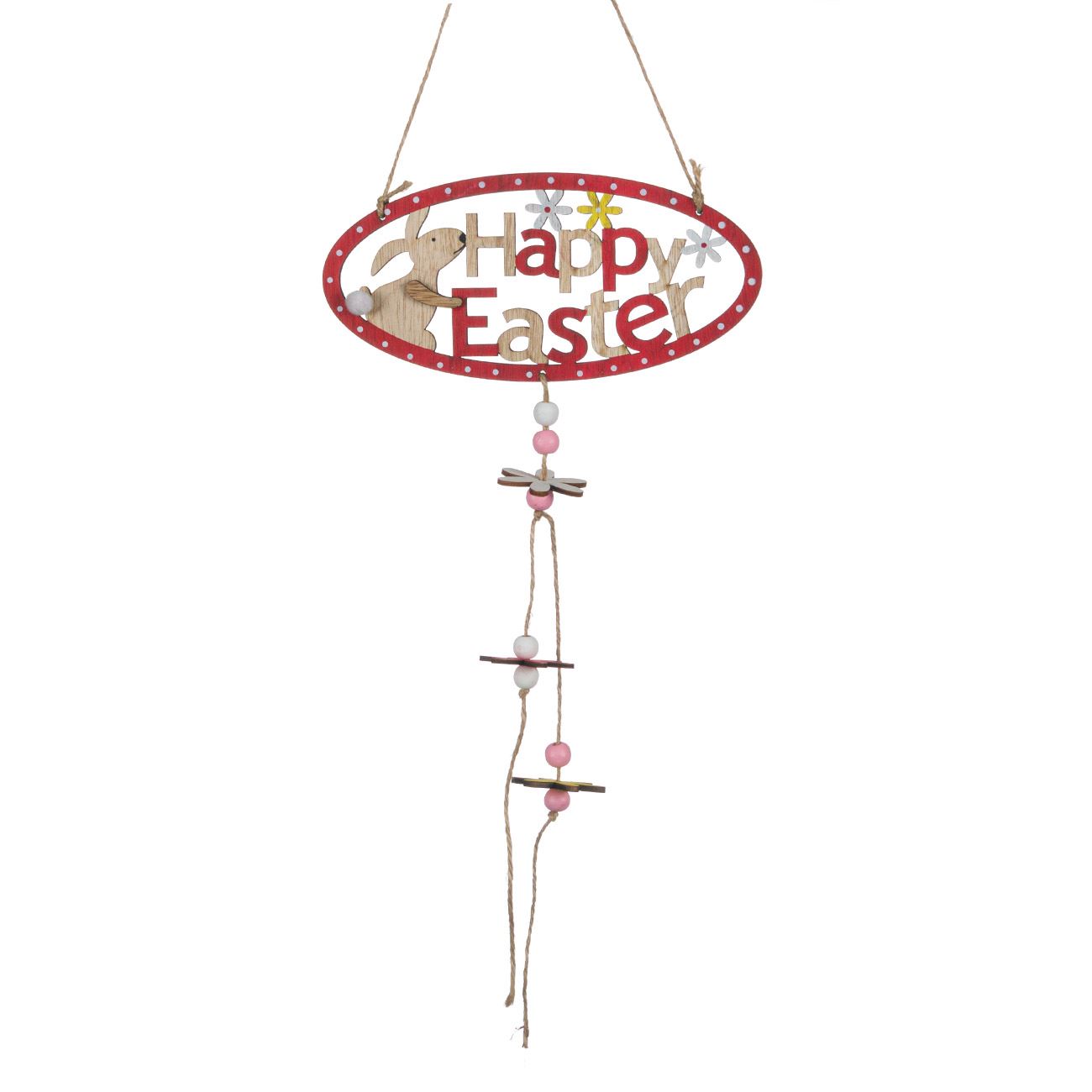 Húsvéti függő fa dekoratív tábla - Happy Easter 20x50 cm