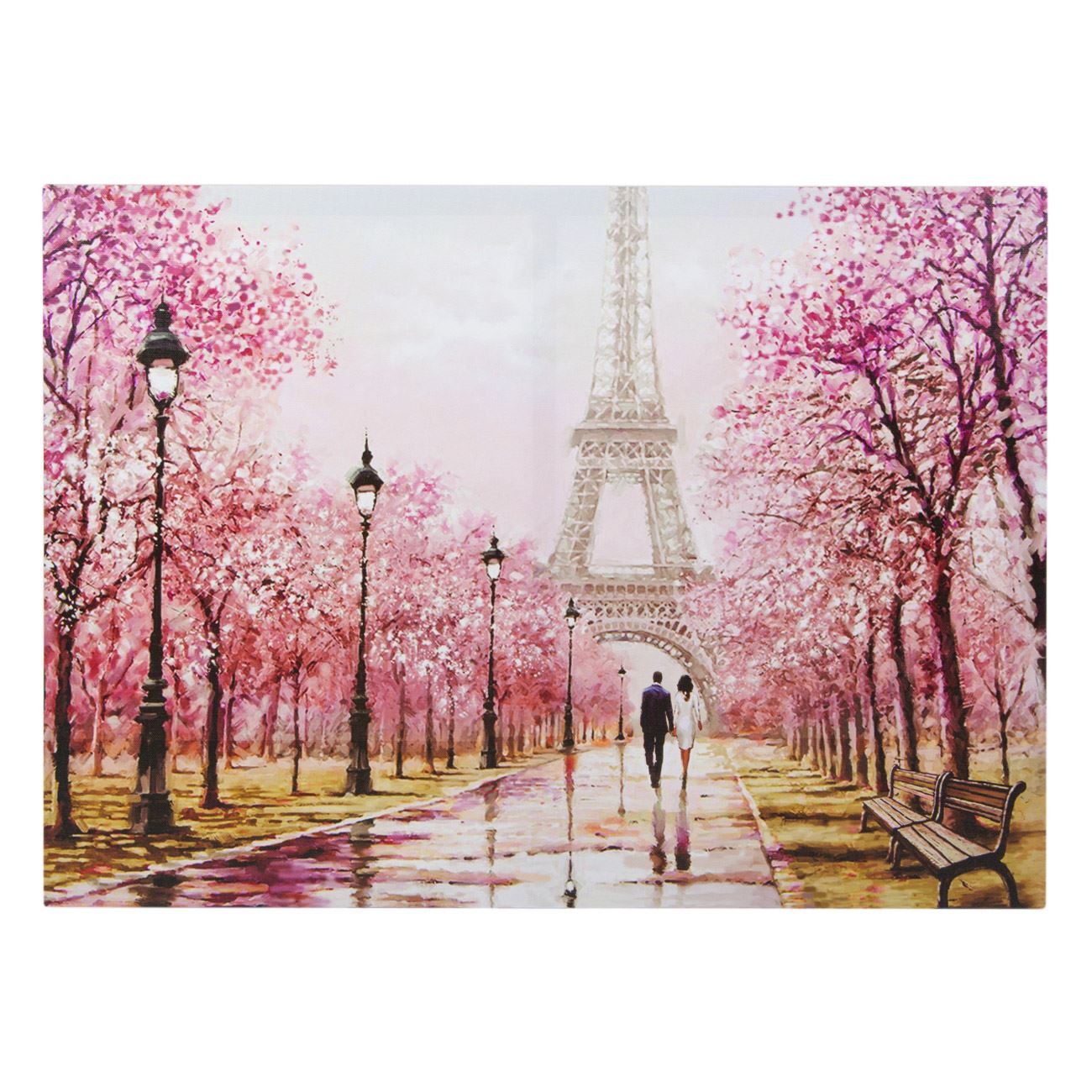 Vászon fali kép dekoratív pár az Eiffel-toronynál 70x50x1,5 cm